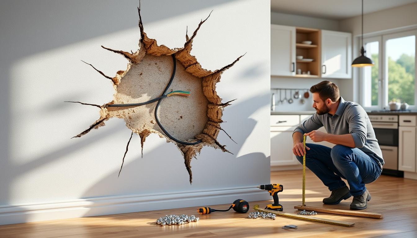 découvrez quelles compensations obtenir et les solutions possibles si votre mur de salon a été percé lors de l'installation de votre cuisine.